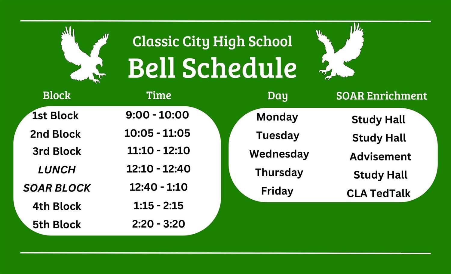 Bell Schedule 2023-2024